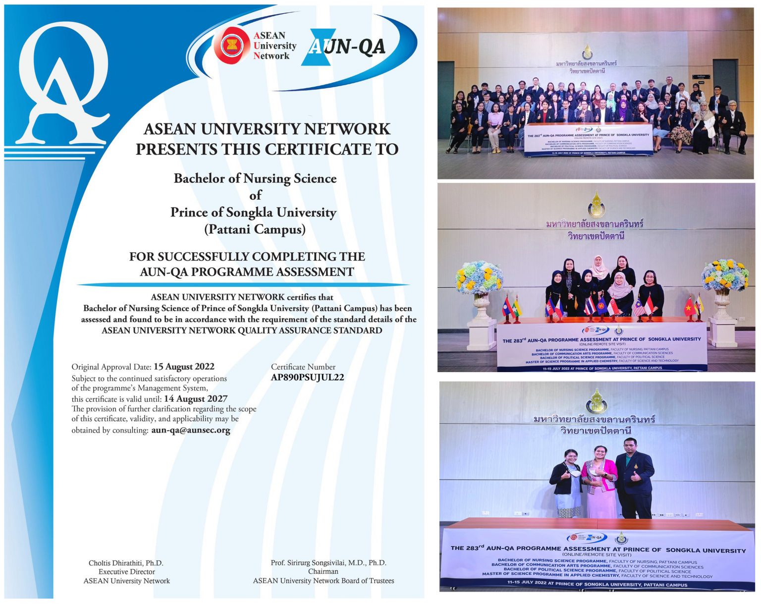 AUN-QA certificate and programme assessment activities